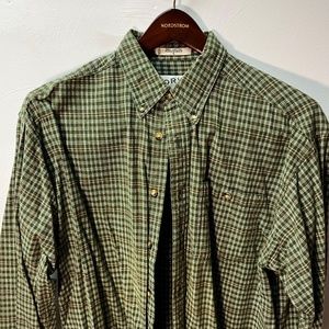Orvis Long Sleeve Green Plaid Button Down Shirt - L